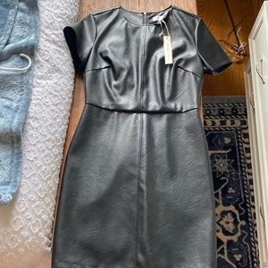 Boutique She + Sky Size Small Black leather dress brand new
